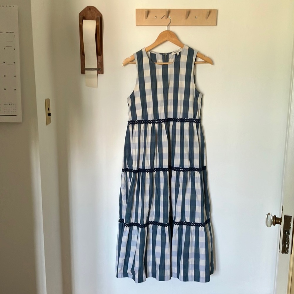 Madewell tiered gingham dress